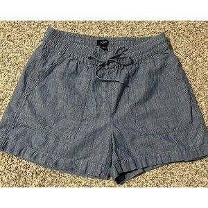 Women's J.Crew Lightweight Cotton Blue Pull On Shorts With Pockets, Size XXS